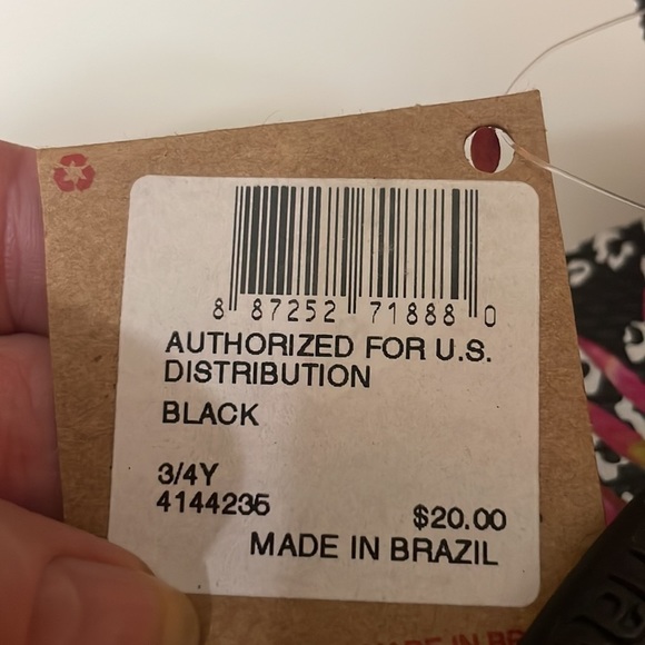 Havaianas NWT Girls Black flip flops with Pink and White Flowers. - Picture 5 of 5